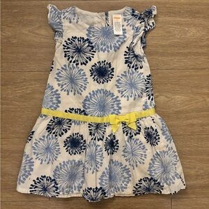 Gymboree Floral Print Dress with Yellow Bow 4T